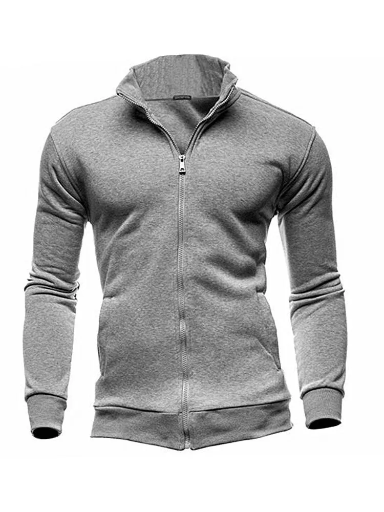 Stylish Men's Hoodies With Stand-Up Collar on Zipper - SF0454