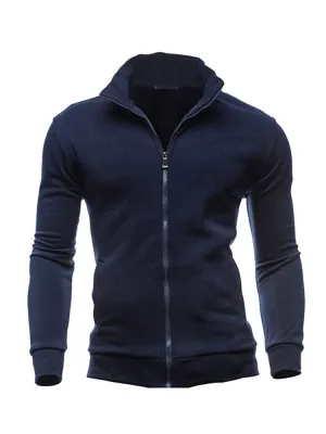 Stylish Men's Hoodies With Stand-Up Collar on Zipper - SF0454