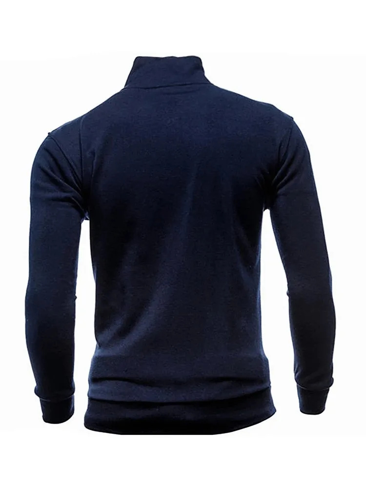 Stylish Men's Hoodies With Stand-Up Collar on Zipper - SF0454