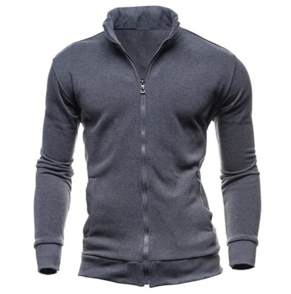 Stylish Men's Hoodies With Stand-Up Collar on Zipper - SF0454