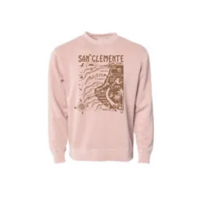 SunDiego SAN CLEMENTE MAP SWEATSHIRT - DUSTY PINK/BROWN