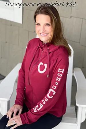 SWEATSHIRT HORSEPOWER MAROON ZIP UP