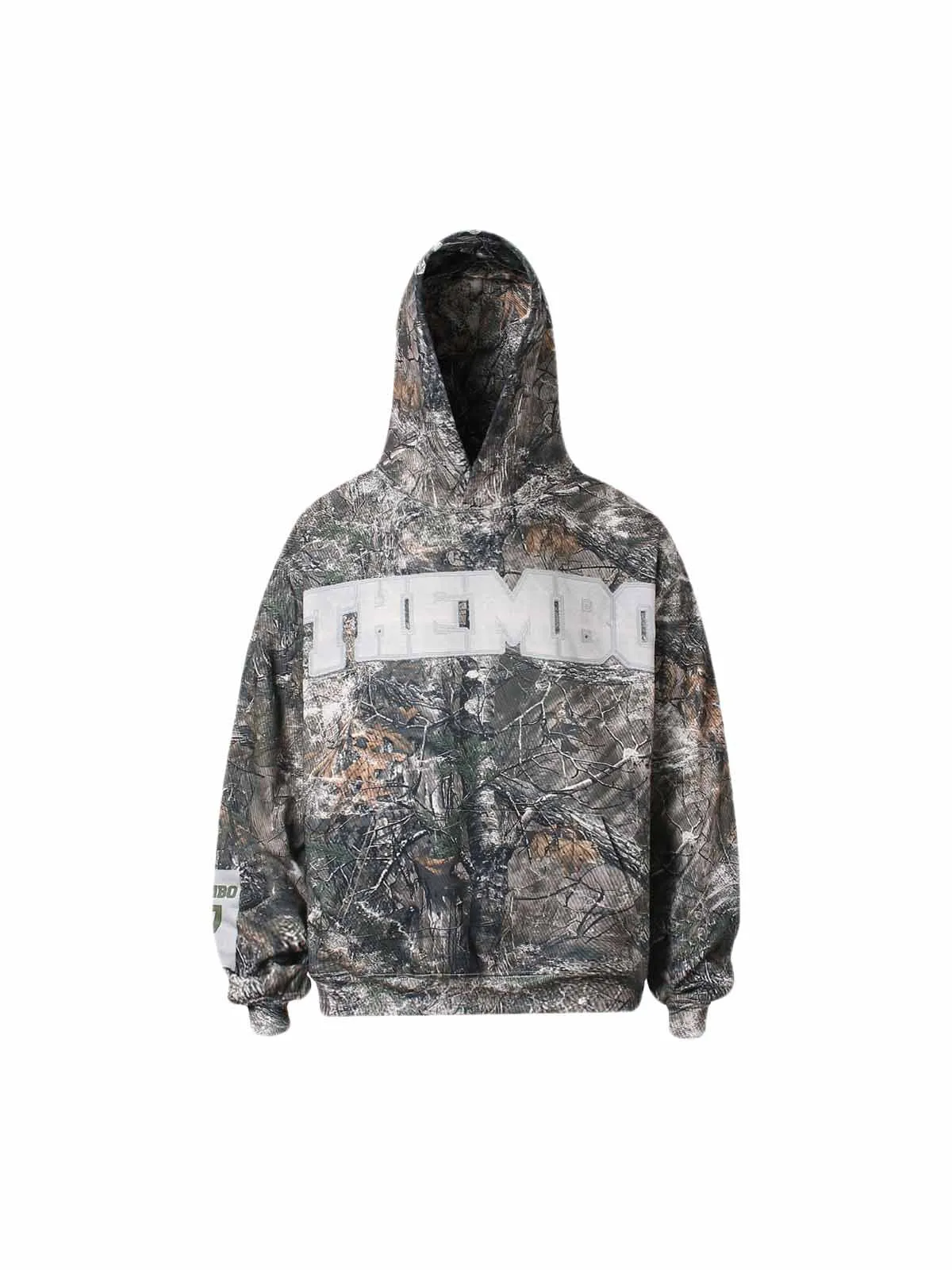 Thesupermade Retro Leaf Camouflage Patchwork Hoodie