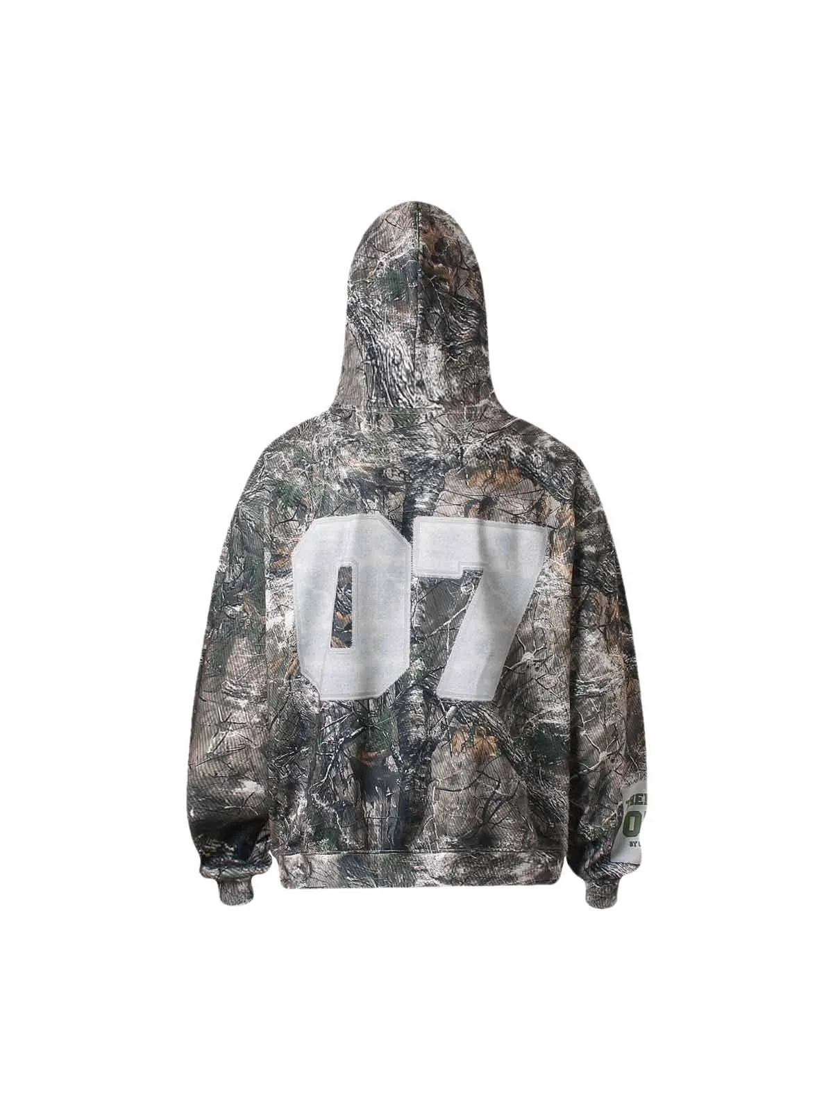 Thesupermade Retro Leaf Camouflage Patchwork Hoodie