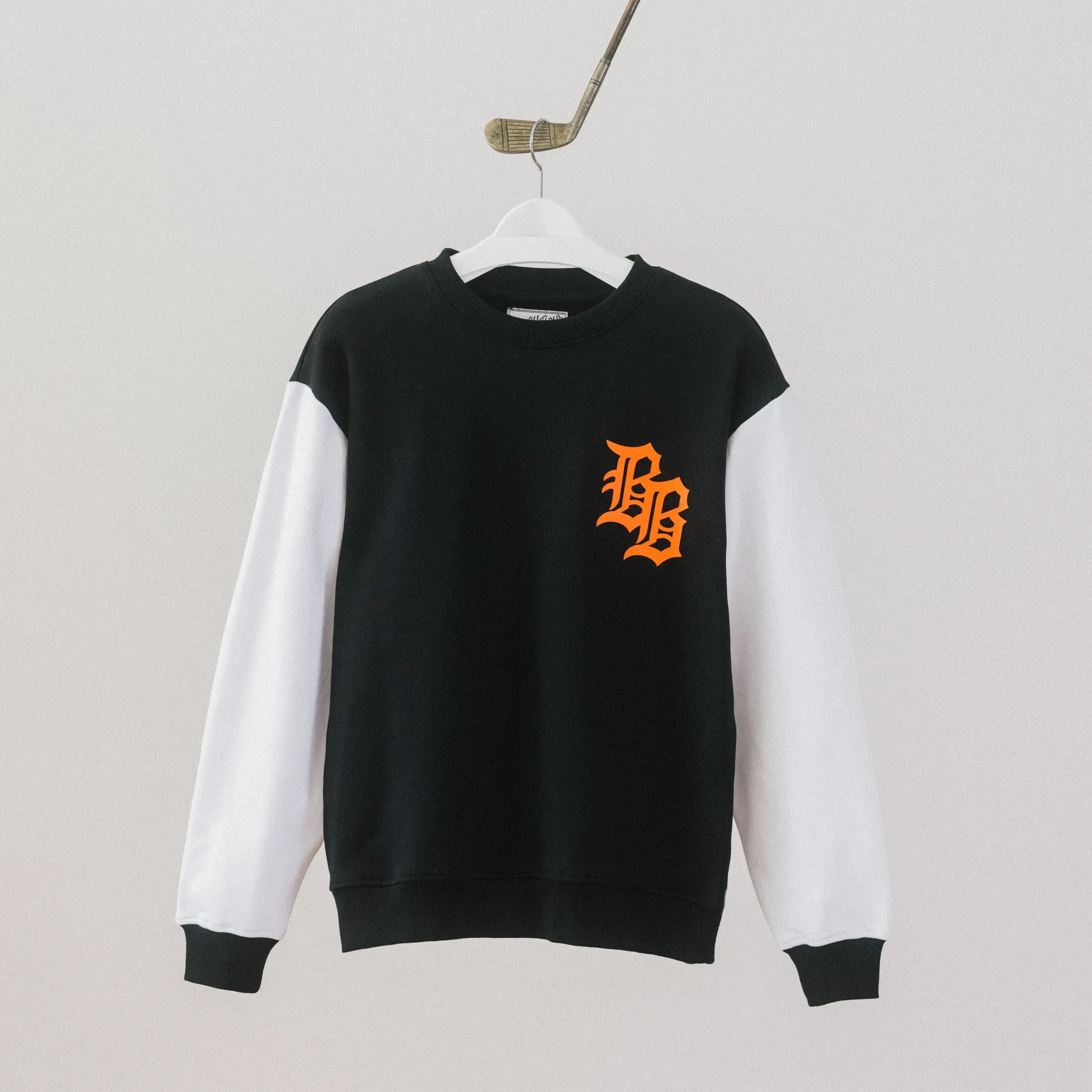 Two-Tone Old English Crewneck - Black & White