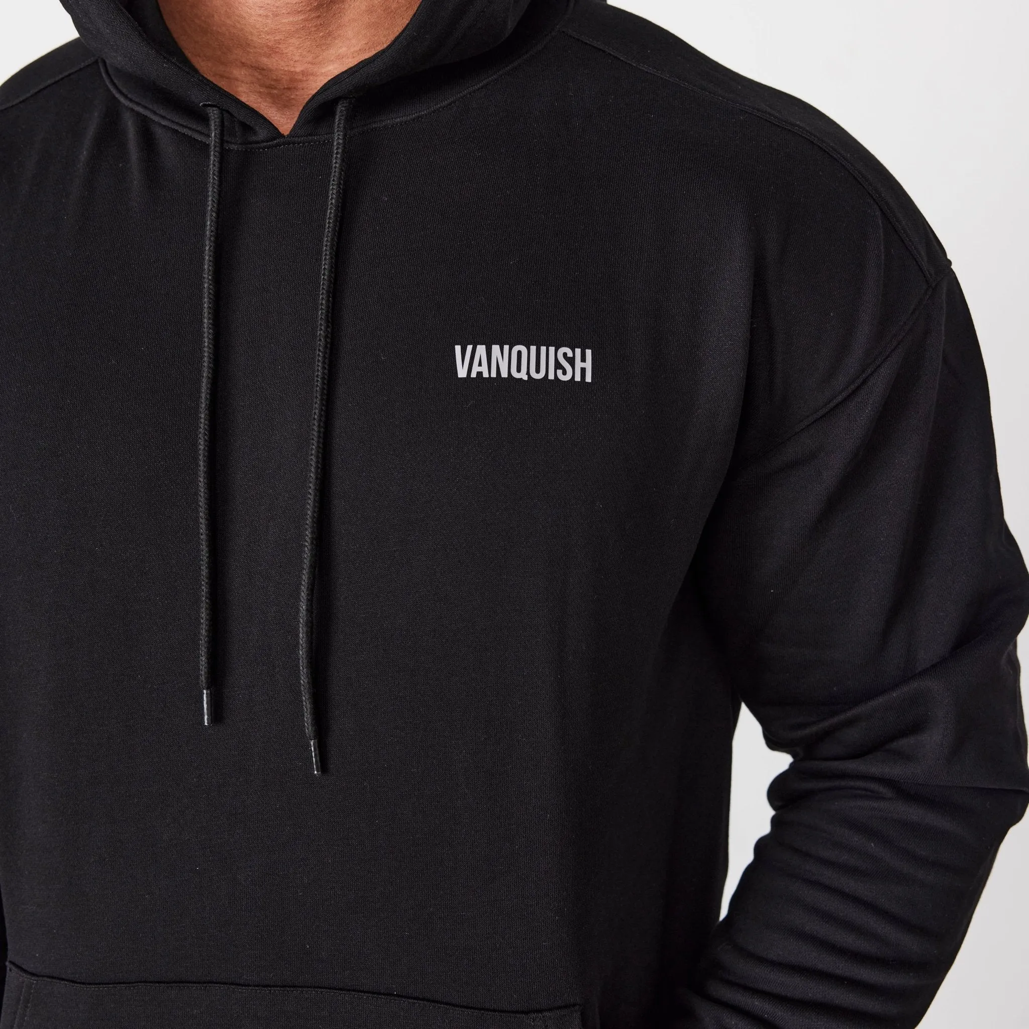 Vanquish Essential Black Oversized Pullover Hoodie