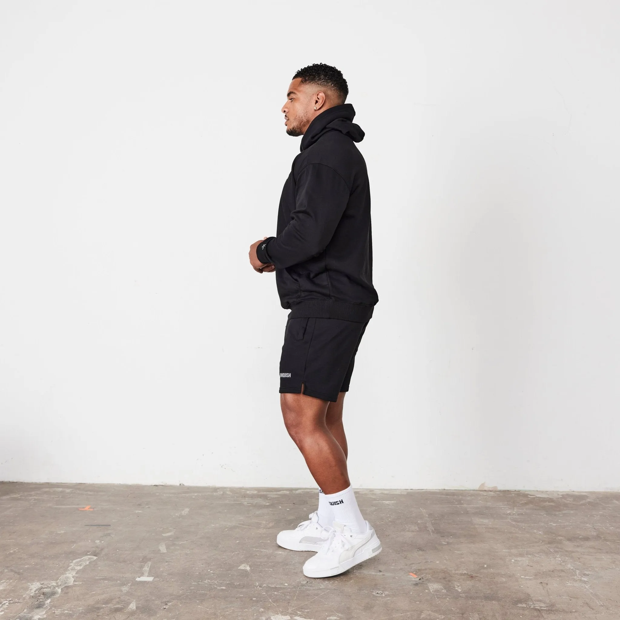 Vanquish Essential Black Oversized Pullover Hoodie