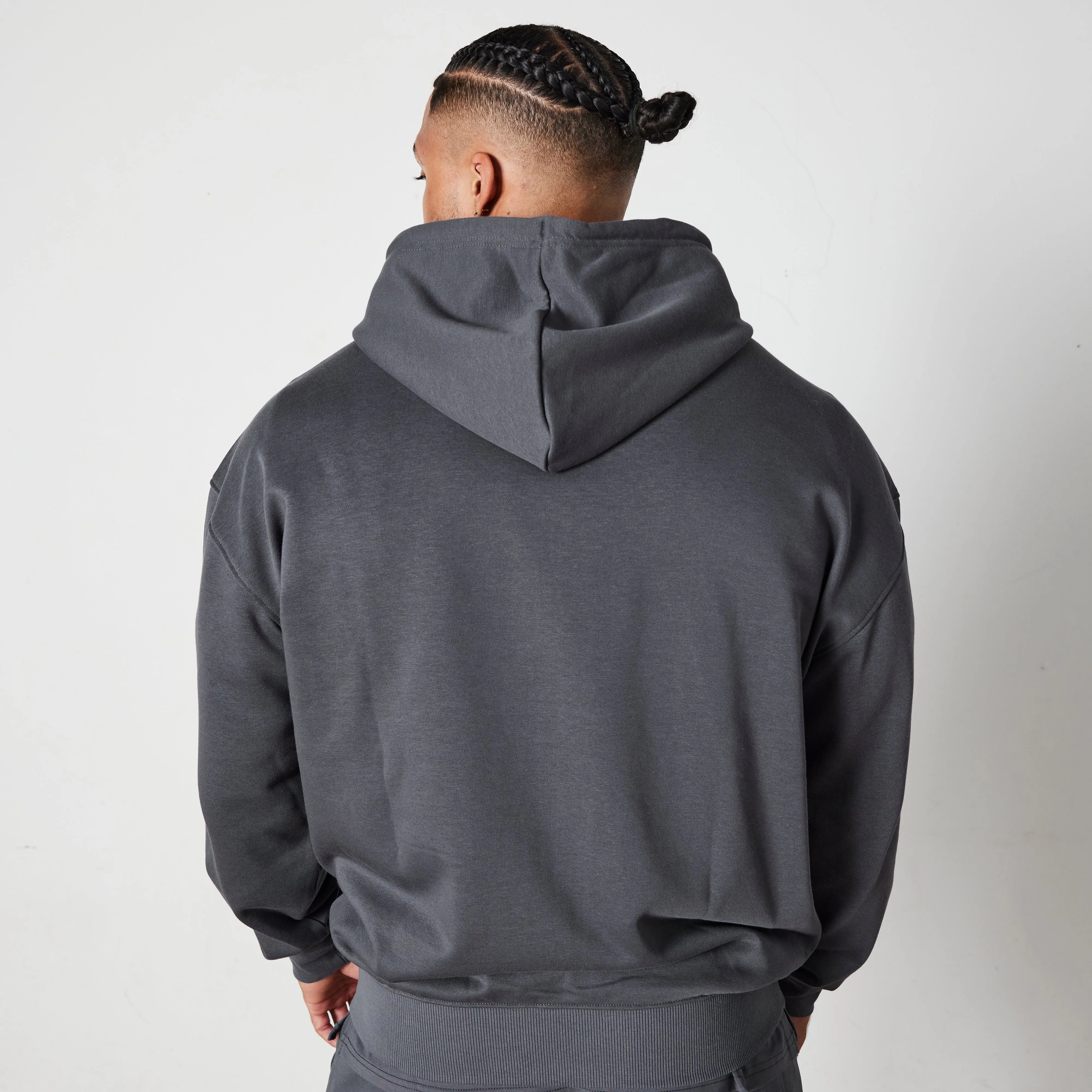 Vanquish Essential Denim Blue Oversized Full Zip Hoodie