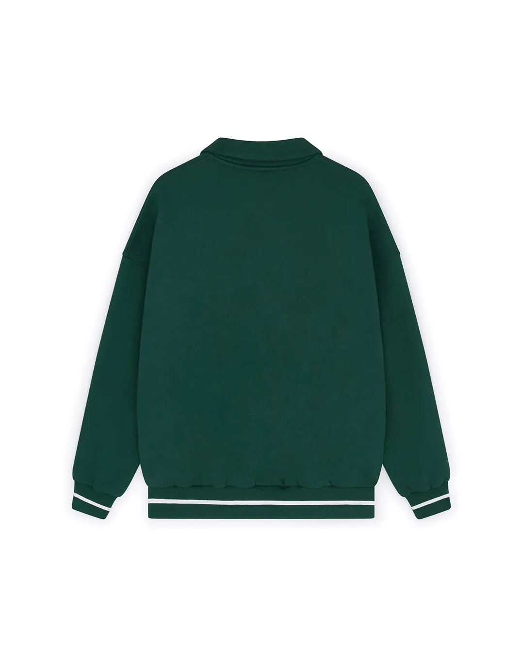 Varsity Funnel Neck Zip Sweatshirt in Mountain Green