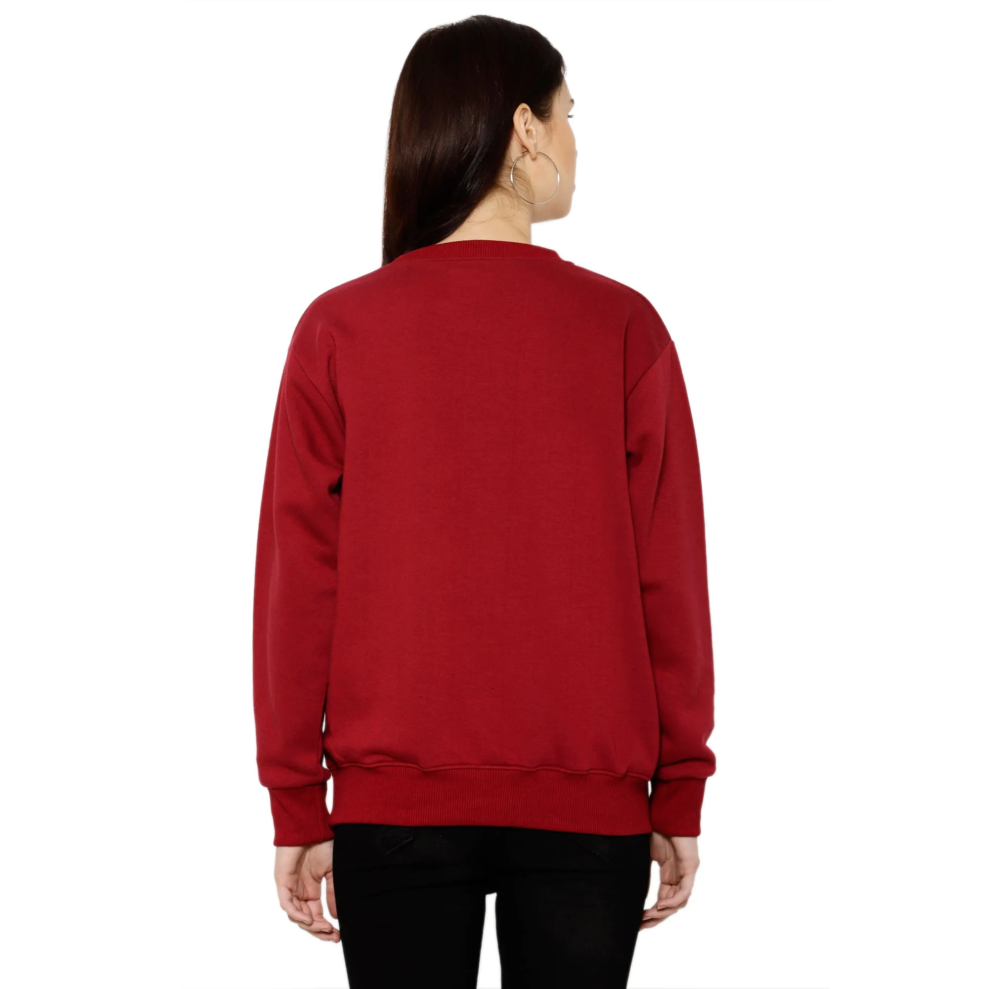 Vimal Jonney Fleece Round Neck Sweatshirt for Women