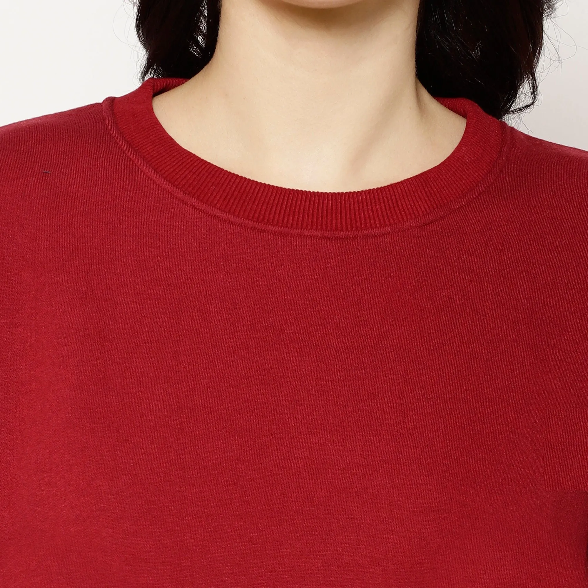 Vimal Jonney Fleece Round Neck Sweatshirt for Women