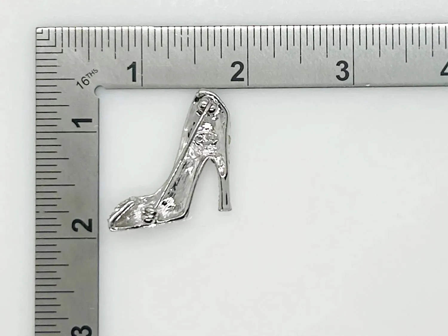 Vintage KJL Sparkling Rhinestone High Heeled Shoe Brooch