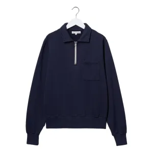 Zip Collar Sweatshirt 11oz. Dark Navy